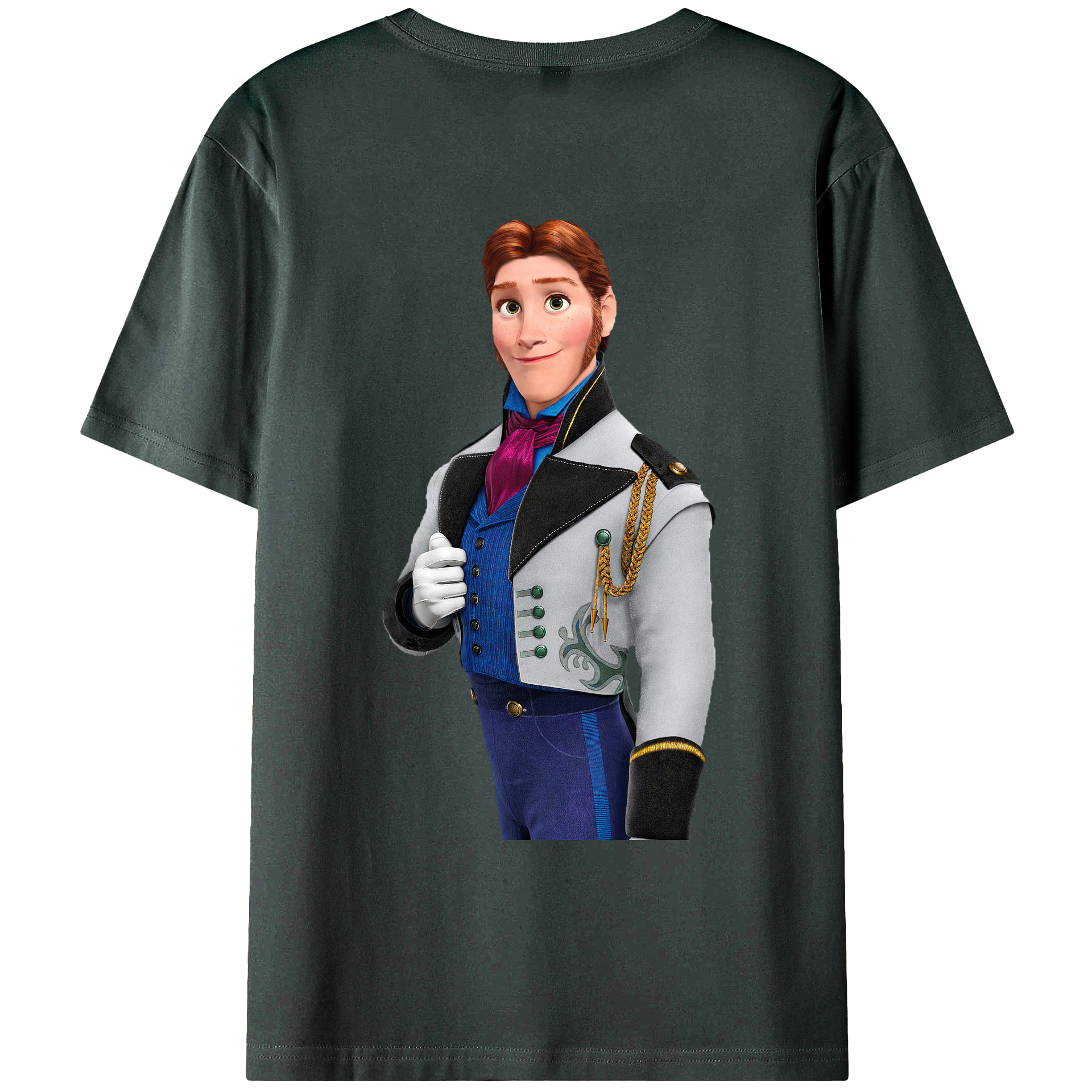 （画像用） アナと雪の女王 アンナ エルサ Frozen Anna Elsa 綿100％ メンズ半袖Tシャツ（バックプリント） 通気性